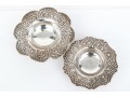 Two Compatible Vintage Egyptian Silver Footed Bowls, 9.87 Ozt. 