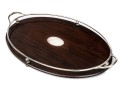 Beautiful Antique Wood And Silverplate Serving Tray, Professionaly Restored