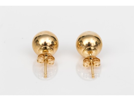 18k Yellow Gold Classic 7mm Ball Style Earrings