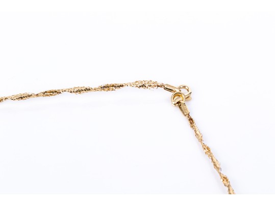 14k Yellow Gold Lightweight Twisted Spun Necklace