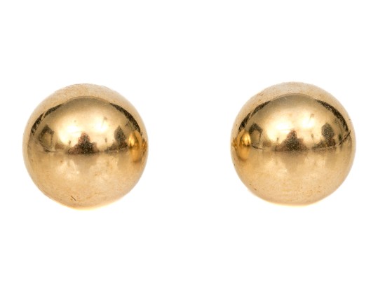 18k Yellow Gold Classic 7mm Ball Style Earrings