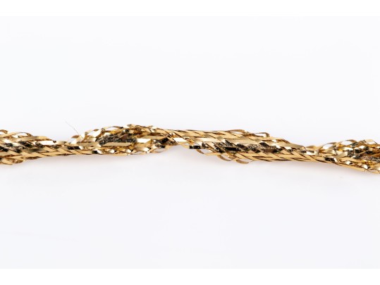 14k Yellow Gold Lightweight Twisted Spun Necklace