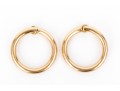 14k Yellow Gold Simple Round Tube Clip On Style Hoop Earrings