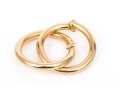 14k Yellow Gold Simple Round Tube Clip On Style Hoop Earrings