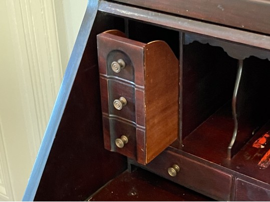 Antique Serpentine Secretary 