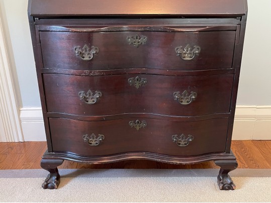 Antique Serpentine Secretary 