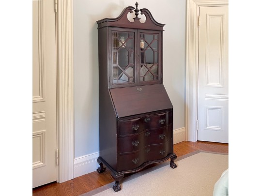 Antique Serpentine Secretary 