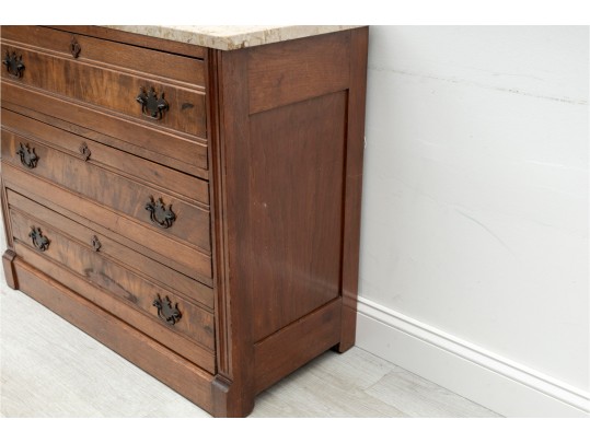 Vintage Eastlake Marble Top Chest