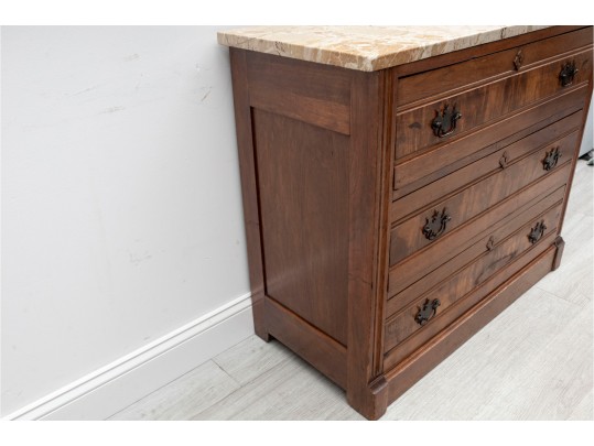 Vintage Eastlake Marble Top Chest