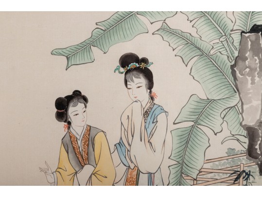 Duo Of Chinese Silk Paintings Of Beautiful Women