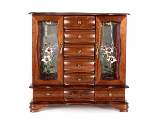 Vintage Wood Jewelry Armoire 