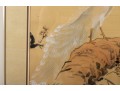Excellent Japanese Silk Paintings Of White Peacocks