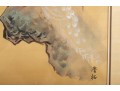 Excellent Japanese Silk Paintings Of White Peacocks