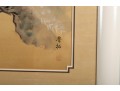 Excellent Japanese Silk Paintings Of White Peacocks
