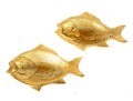 Pair Of Vintage Brass Fish Dishes