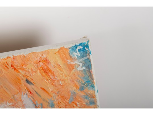 Abstract Of Womans's Face Acrylic On Canvas Painting -- Signed