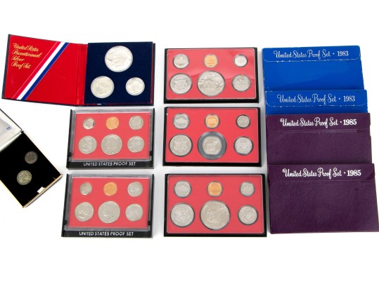Ten Vintage Proof Sets