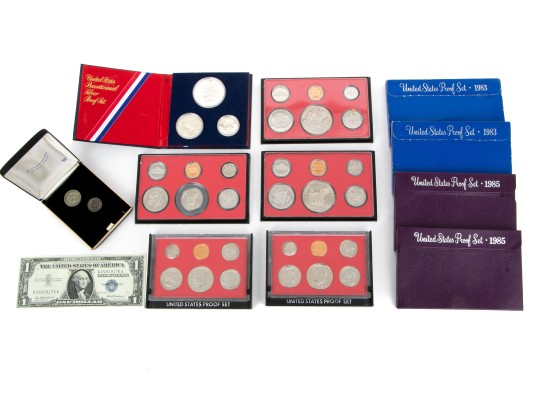 Ten Vintage Proof Sets