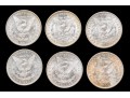 Six 1904 O Morgan Silver Dollar, BU