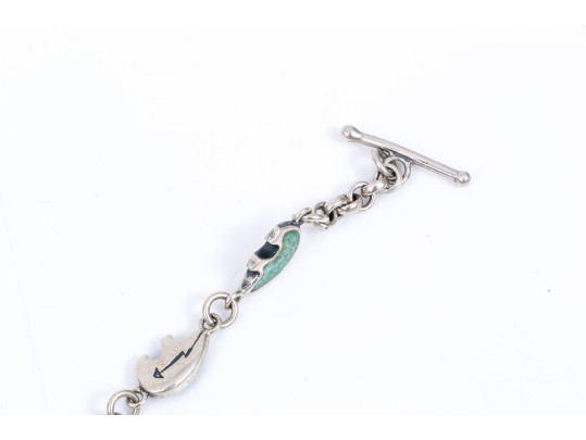 Lot Of Fun Southwestern Bear Motif Sterling Silver Brooch And Bracelet