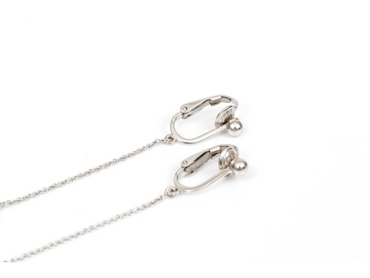 14k White Gold Pretty Purple Amethyst Briolette Necklace And Earrings Set