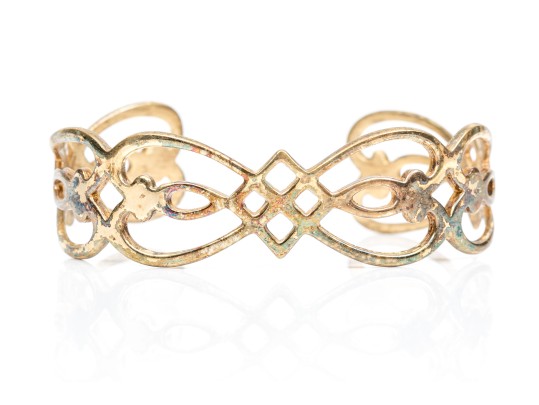 Sterling Silver Lot Of Three Cuff And Hinged Style Bracelets, Assorted Patterns