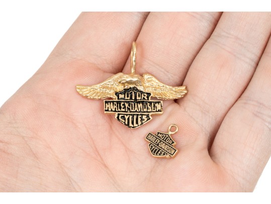 10k Yellow Gold Fun Collection Of Harley Davidson Themed Jewelry Pieces
