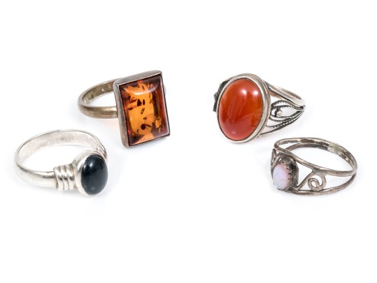 Sterling Silver Interesting Collection Of Assorted Rings, Size 6