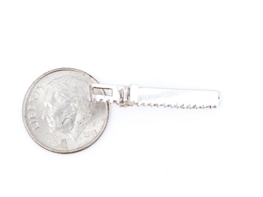 Petite 14K White Gold And Diamond Cross Pendant