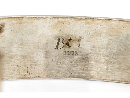 Sterling Silver Lot Of Three Cuff And Hinged Style Bracelets, Assorted Patterns