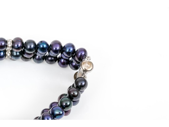 Fun Lot Of Cultured Black Freshwater Pearl Necklace And Bracelets, With A Hematite Necklace