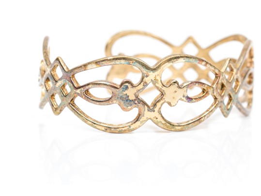 Sterling Silver Lot Of Three Cuff And Hinged Style Bracelets, Assorted Patterns