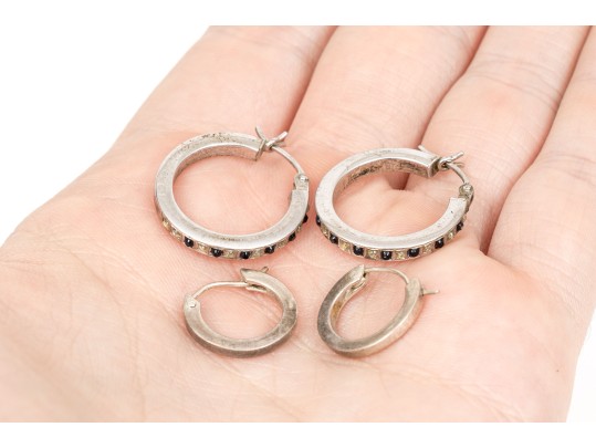 Sterling Silver Assorted Collection Of Hoop Earrings