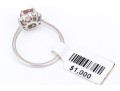 14k White Gold Beautiful Round Morganite And Diamond Halo Ring, Size 5.75