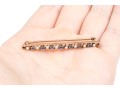 10k Gold Vintage Beautiful Light Blue Sapphire And Seed Pearl Bar Pin