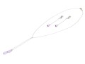 14k White Gold Pretty Purple Amethyst Briolette Necklace And Earrings Set
