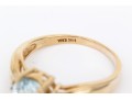14k Yellow Gold Pretty Oval Aquamarine And Diamond Ring, Size 8.25