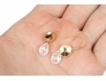 14k Yellow Gold Pair Of Striking Briolette Cz Drop Earrings