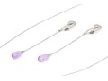 14k White Gold Pretty Purple Amethyst Briolette Necklace And Earrings Set