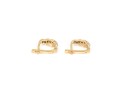 14k Yellow Gold Pretty Diamond Set 1/2 Hoop Earrings, App. 0.14 TCW