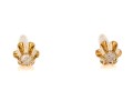 Dainty 14K And Diamond Set Stud Earrings