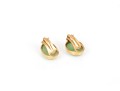 18k Yellow Gold Pretty Oval Cabachon Jadeite Jade Earrings