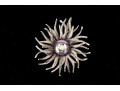 Galatea 14k White Gold Lovely Diamond Set Black Cultured Pearl Aster Motif Pendant