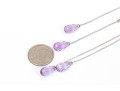 14k White Gold Pretty Purple Amethyst Briolette Necklace And Earrings Set