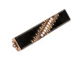 14k Yellow Gold Handsome Antique Black Enamel And Seed Pearl Bar Pin