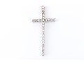 Petite 14K White Gold And Diamond Cross Pendant