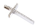 Petite 14K White Gold And Diamond Cross Pendant