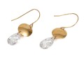 14k Yellow Gold Pair Of Striking Briolette Cz Drop Earrings