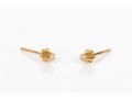 Dainty 14K And Diamond Set Stud Earrings