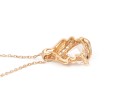 14k Rose Gold Beautiful Pink Morganite Trillion Diamond Set Swirl Pendant, With Chain